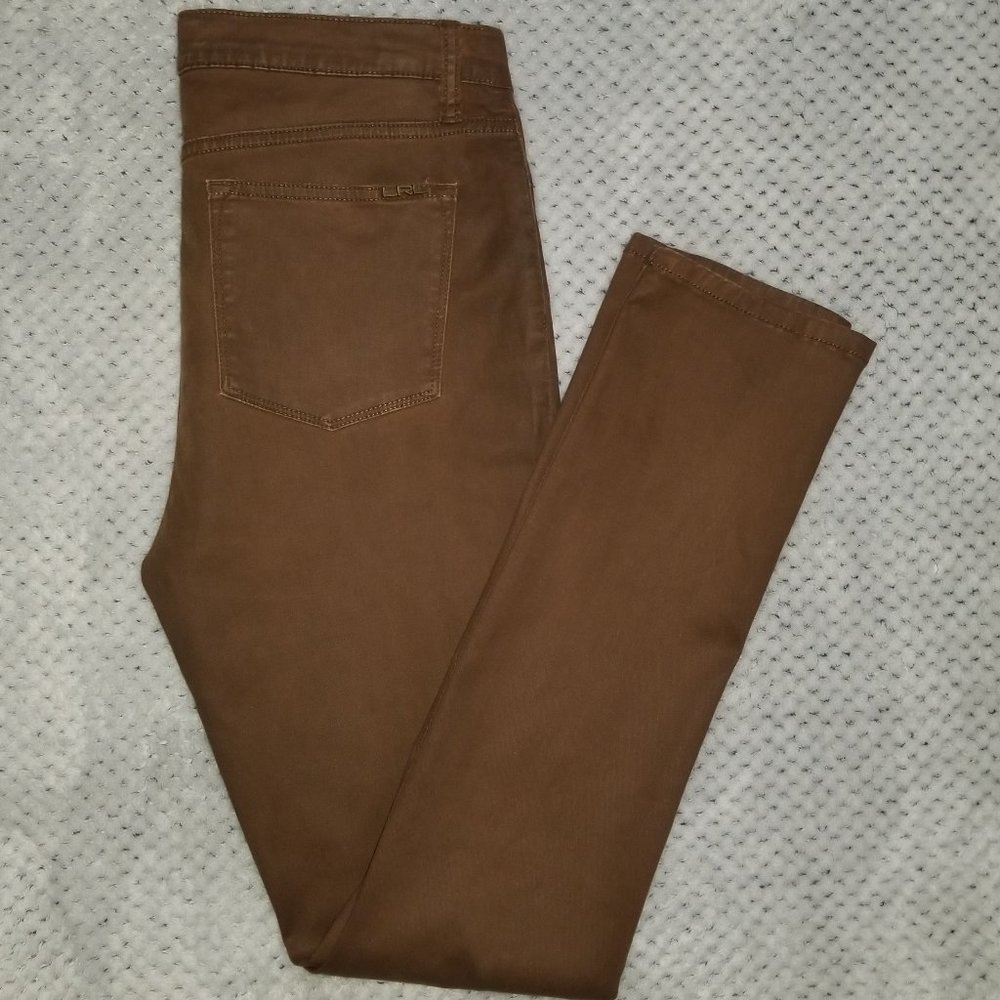 Lauren Ralph Lauren Matte Coated Jeans - Brown